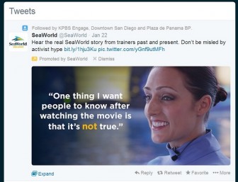 SeaWorld Blackfish promoted tweet