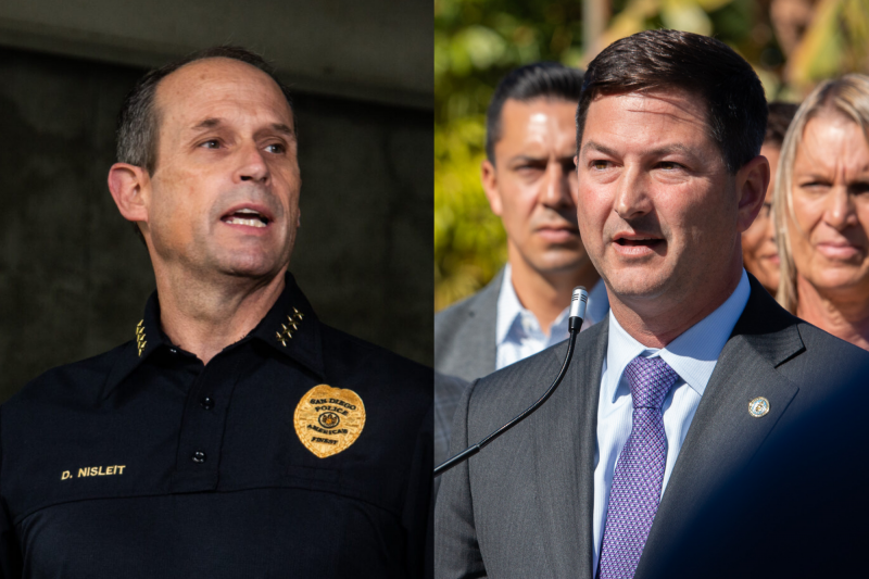 San Diego Police Chief David Nisleit and Councilman Chris Ward