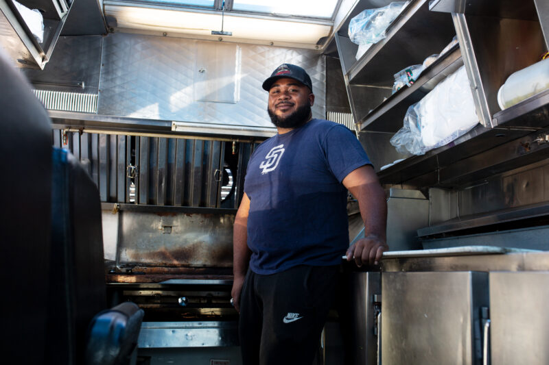 Denezel Bynum, owner of Average Joe's Burgers
