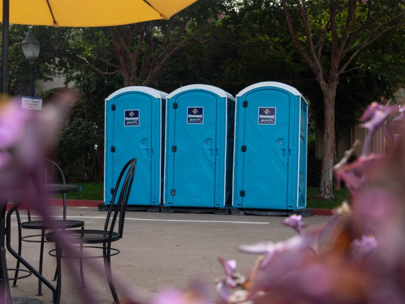 Porta potties near Plaza de Panama at Balboa Park