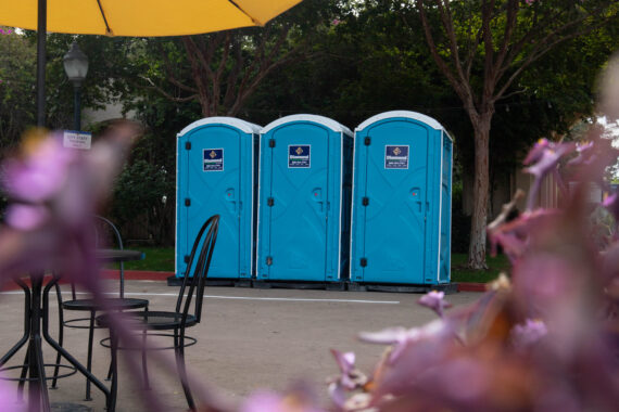 Porta potties near Plaza de Panama at Balboa Park
