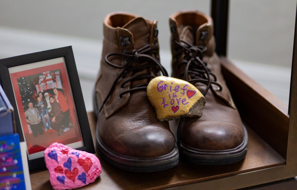 Items memorializing Kellen Watelet, Steve and Jodee Watelet's son, are displayed in their home in Mesquite, Nev., on Friday, May 20, 2022. / Photo by Miranda Alam for Voice of San Diego