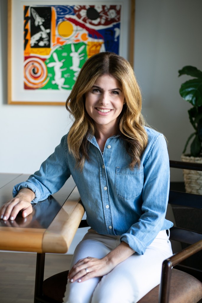 Shana Hazan, SDUSD board candidate, poses in her home in San Diego, CA.