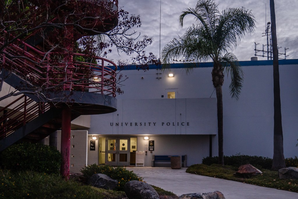Outside of the San Diego State University police station in the College Area on September 12, 2022.
