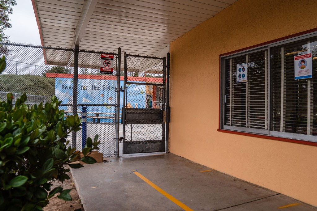 A section of perimeter fencing can be seen at Johnson Elementary School on Sept. 14, 2022.