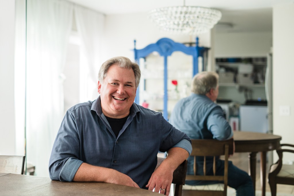 Tommy Hough at his home in Mira Mesa on Sept. 20, 2022. Hough a Democrat running in the San Diego City Council against Kent Lee.