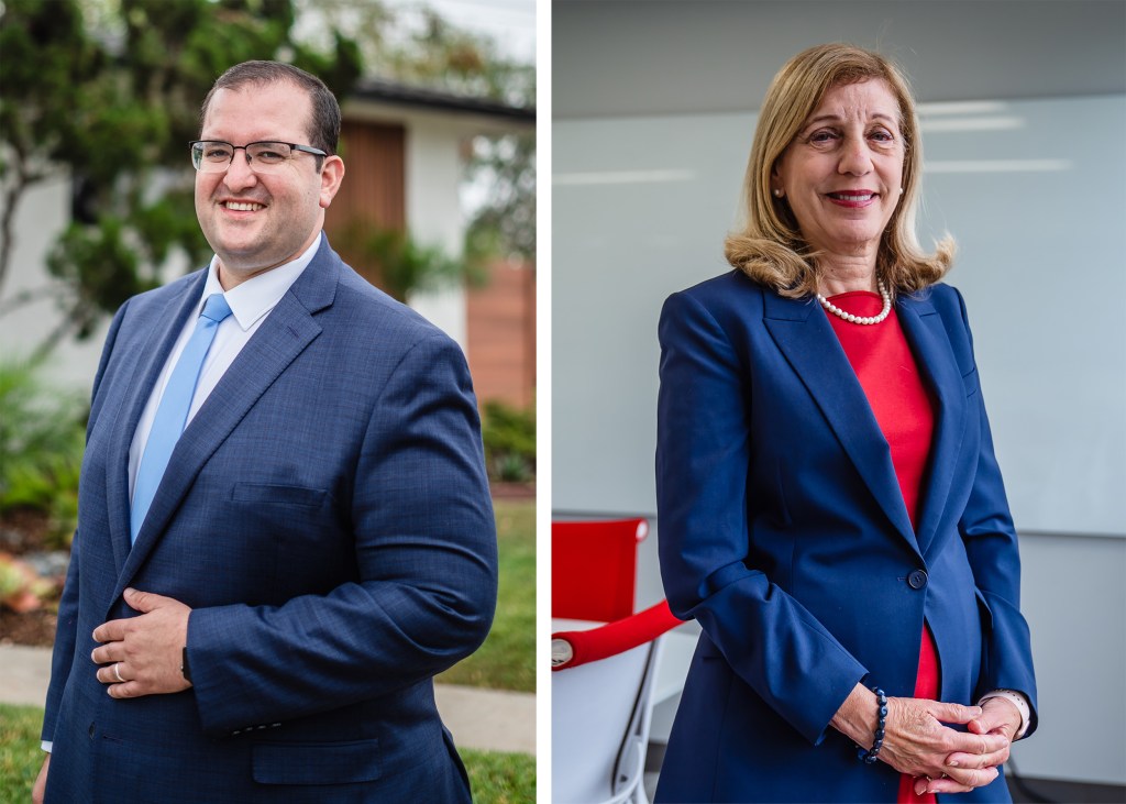 Candidates for San Diego County Assessor's office Barbara Bry and Jordan Marks.