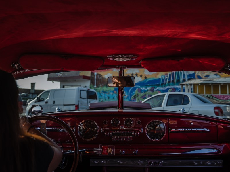 Marisa Rosales’ drives her 1949 Hudson Commodore in National City on Oct. 7 , 2022.