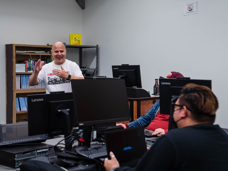 Cyber security Professor David Kennemer teaches a class at San Diego City College on Nov. 29, 2022.