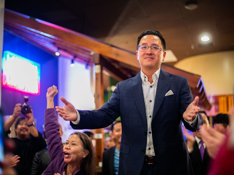 San Diego City Council District 6 candidate Kent Lee on Nov. 8, 2022, in downtown San Diego. / Photo by Brittany Cruz-Fejeran for Voice of San Diego