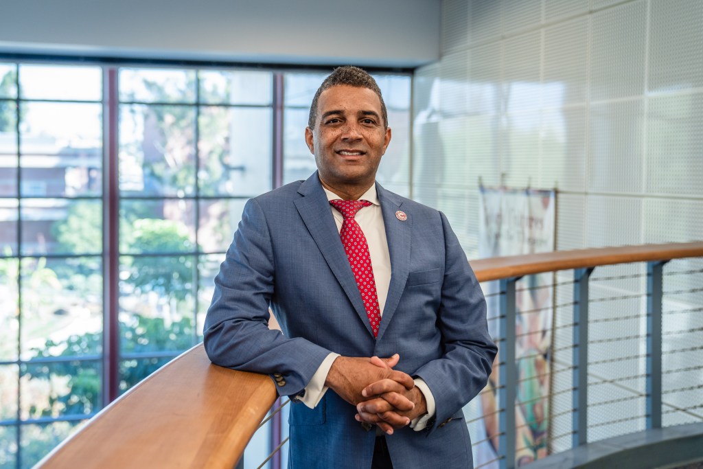 Dr. Ricky Shabazz, president of San Diego City College at the San Diego City College Library Nov. 30, 2022.