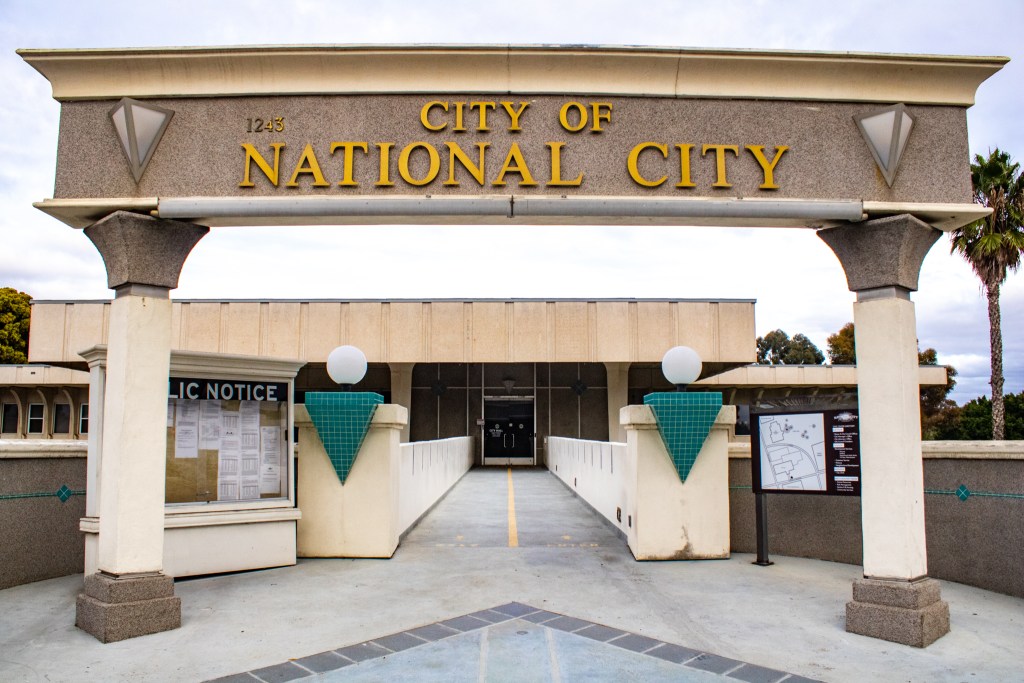The entrance of National City Hall on Dec. 1.