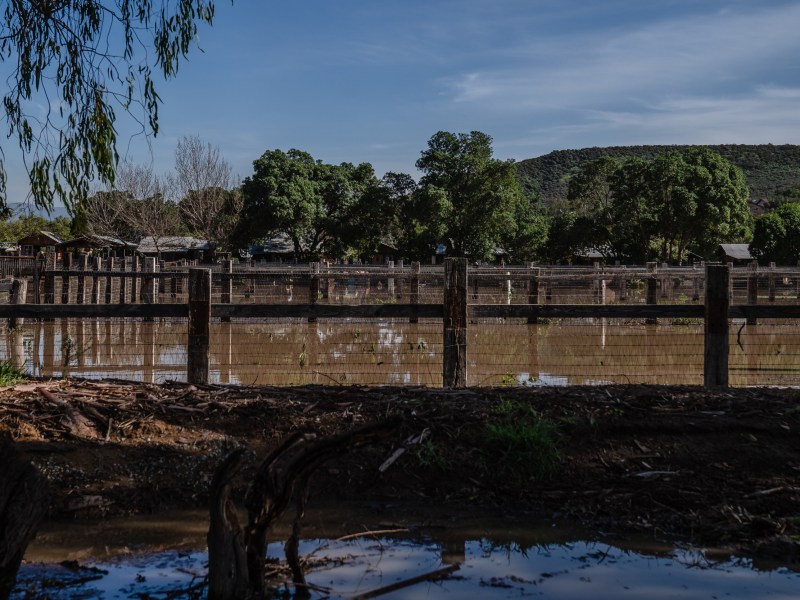 A flooded ranch on Hollister Street in San Ysidro on Jan. 18, 2023.