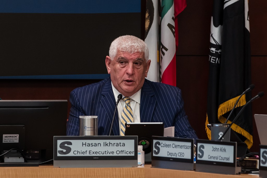 Chief Executive Officer Hasan Ikhrata during a SANDAG Board of Directors meeting in downtown on Jan. 27, 2023.