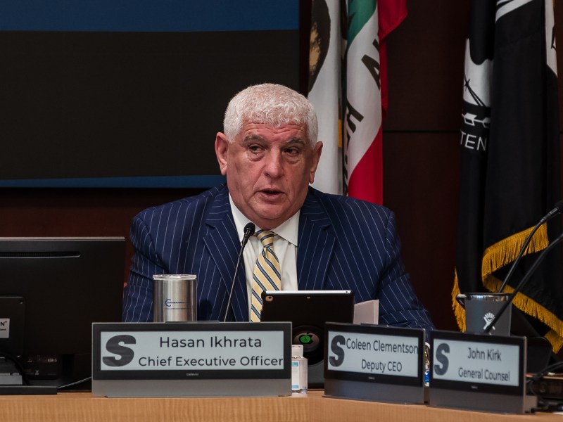 Chief Executive Officer Hasan Ikhrata during a SANDAG Board of Directors meeting in downtown on Jan. 27, 2023.