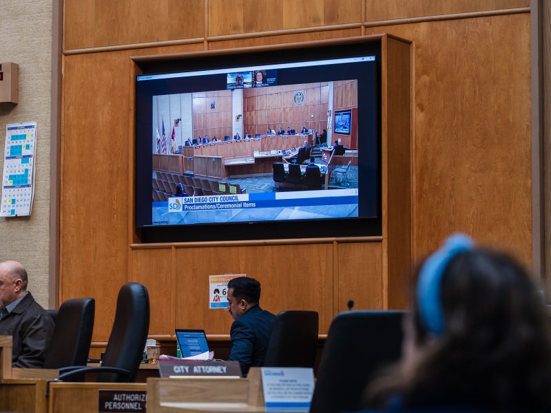 San Diego City Councilmembers during a meeting.