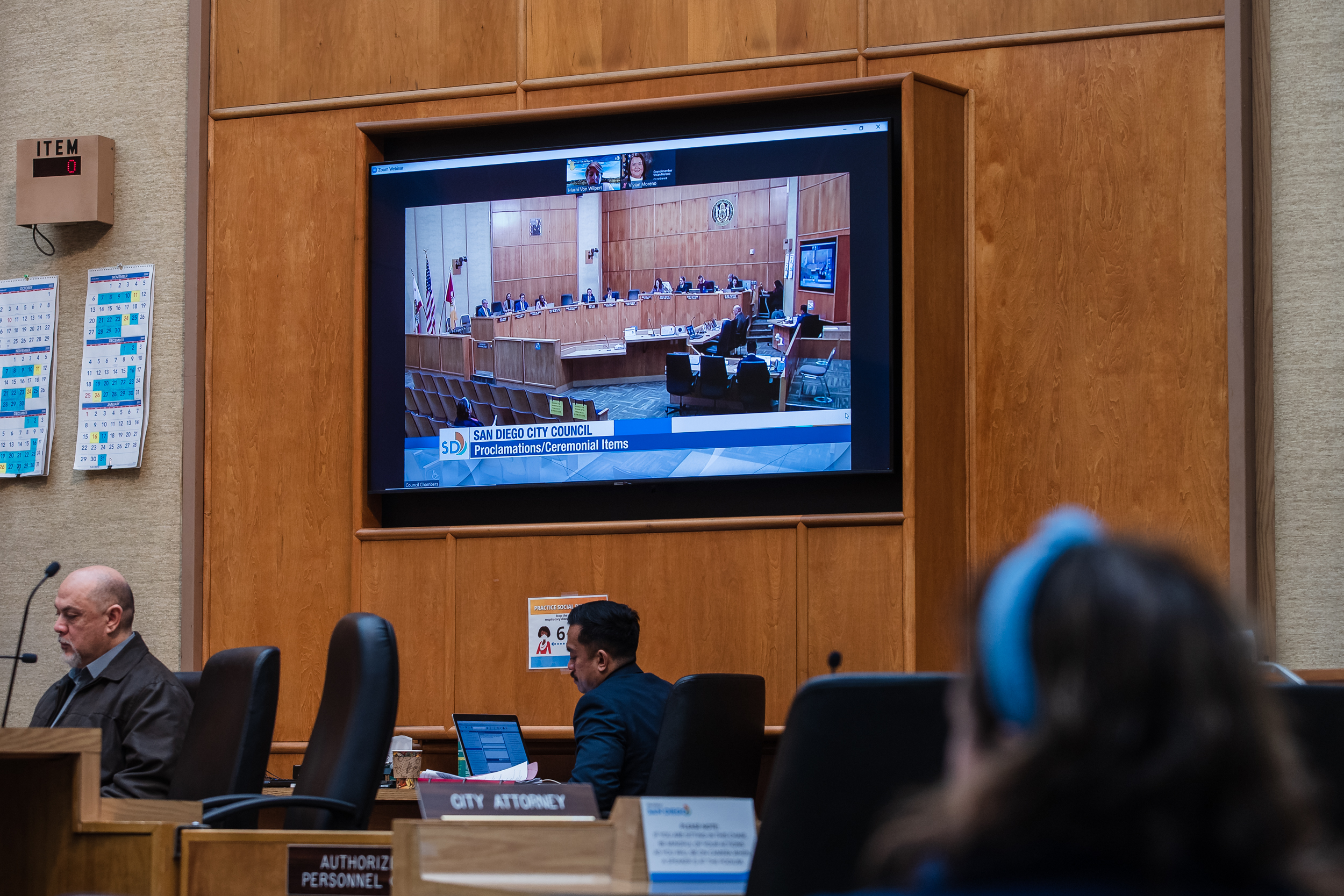 San Diego City Councilmembers during a meeting.