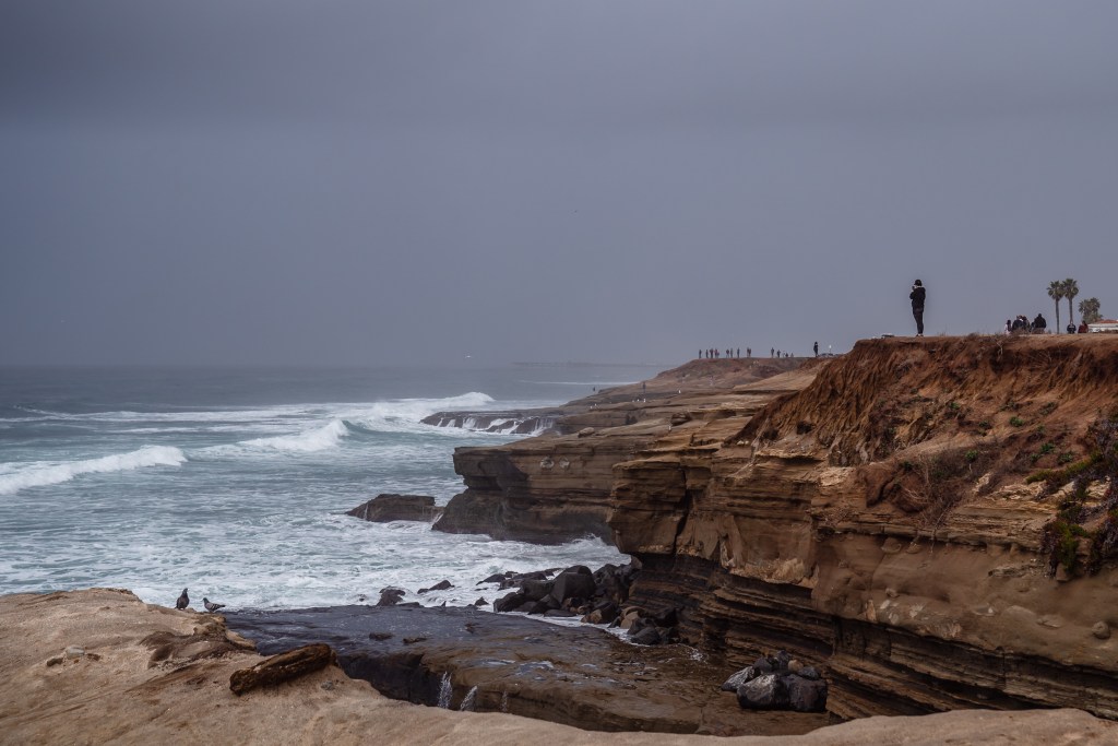 Sunset Cliffs in Ocean Beach before it rained on Jan. 15, 2023.