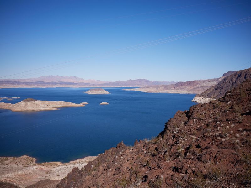 Lake Mead, the largest reservoir on the Colorado River, on Jan. 31, 2023. / Photo by Joseph Griffin for Voice of San Diego