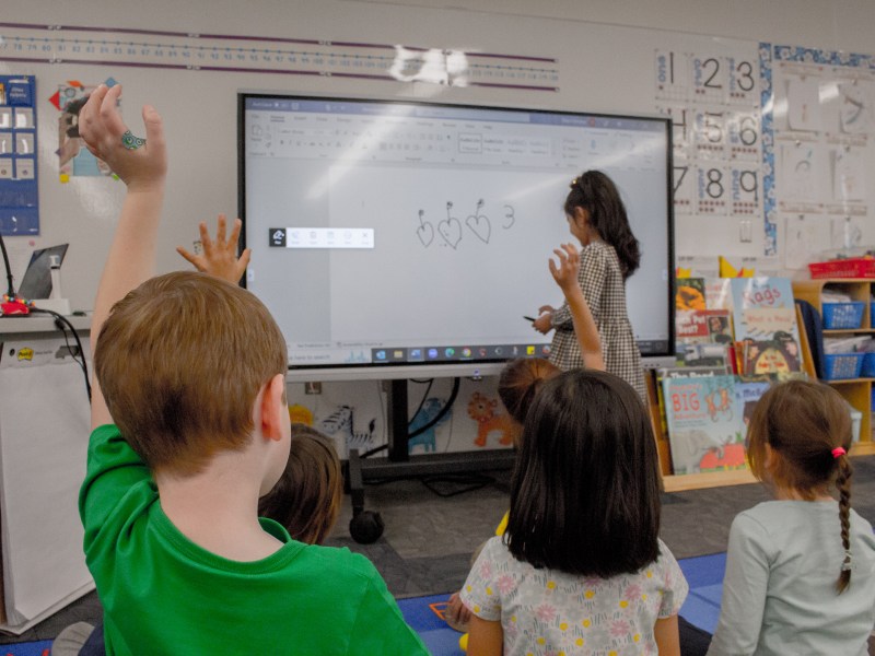 Universal transitional kindergarten students at Clairmont Canyons Academy on Feb. 7, 2023. / Photo courtesy of San Diego Unified School District