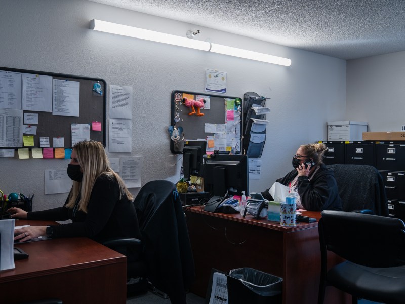 Case Managers Abigail Brown (left) and Shelly Baker (right) work at McAlister Institute- Adult Detox in Lemon Grove on Feb. 10, 2023.