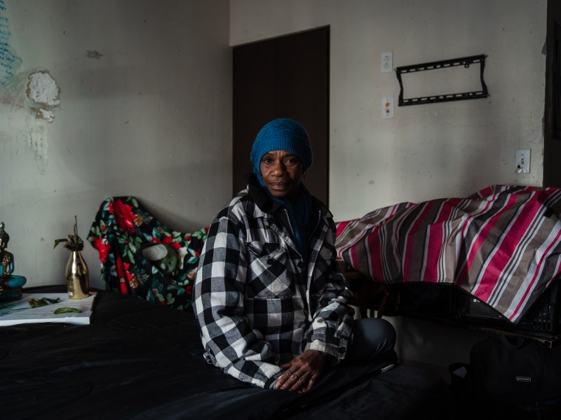 Carmen Battle, 55 years old in her room at Alpha Square in downtown on Jan. 11, 2023.