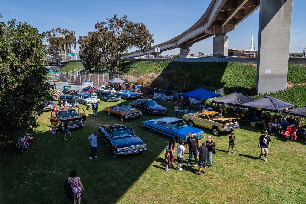 Classic cars can be seen in Barrio Logan on Chicano Park Day on April 22, 2023.