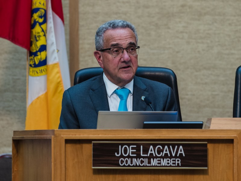 Councilmember Joe Lacava during a City Council meeting in downtown on April 10, 2023.