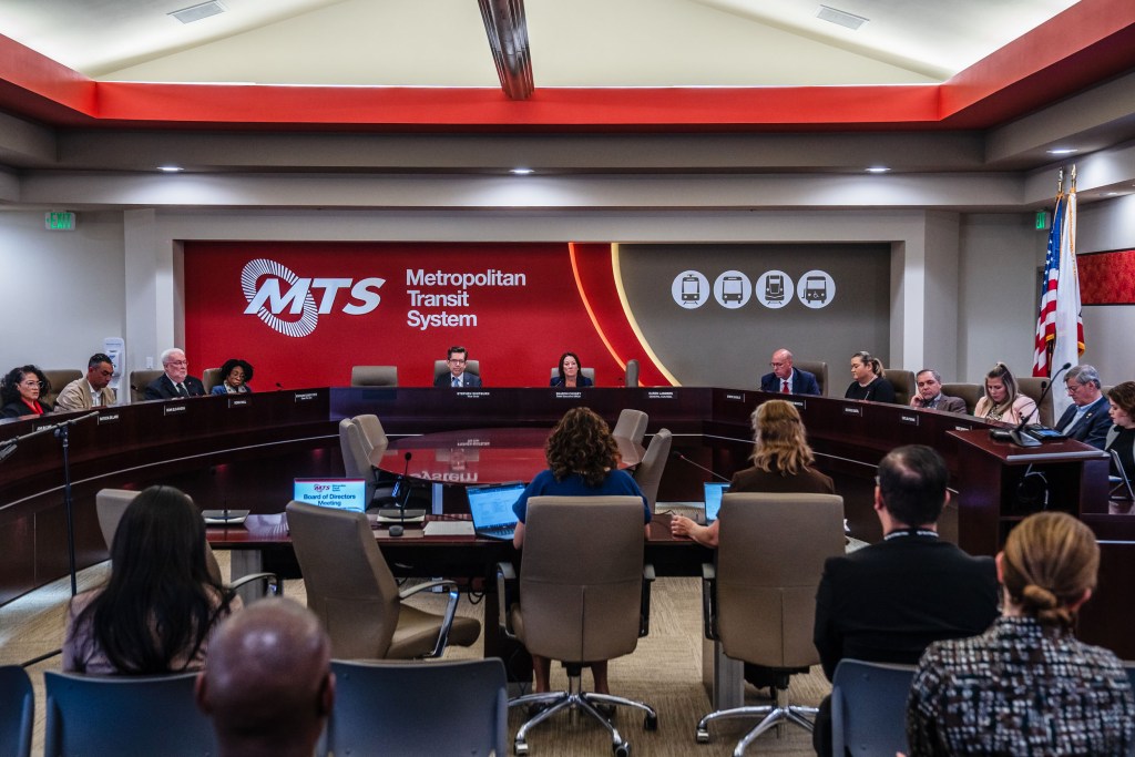 MTS board meeting in downtown on April 20, 2023.