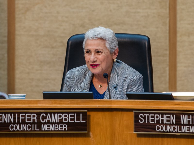 Councilmember Jennifer Campbell during a City Council meeting in downtown on May 23, 2023.