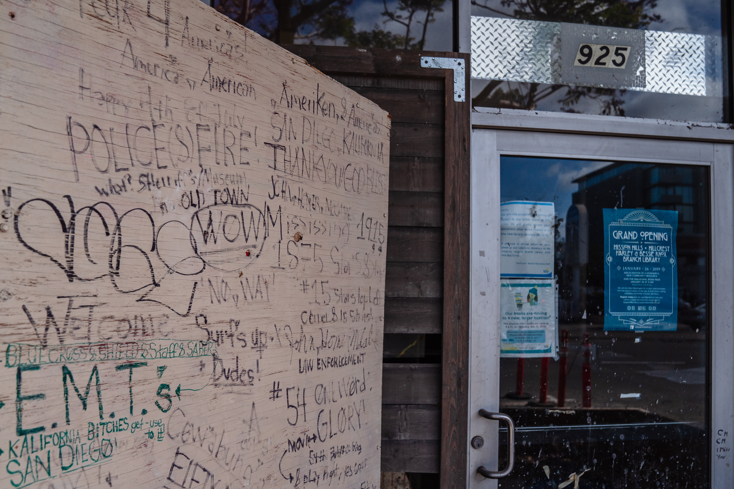 The entrance to the old Mission Hills Library on June 23, 2023.