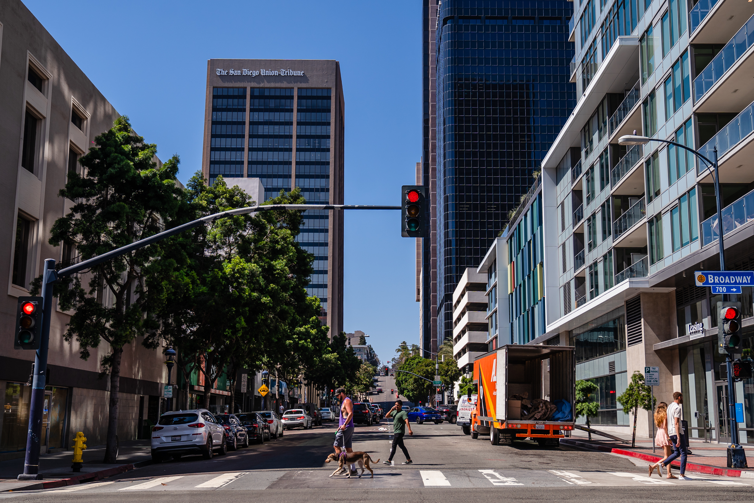 The San Diego Union-Tribune building in downtown San Diego on July 10, 2023.