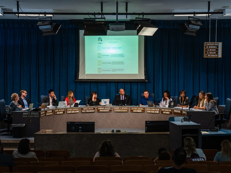 San Diego Unified School District meeting in University Heights on July 11, 2023.