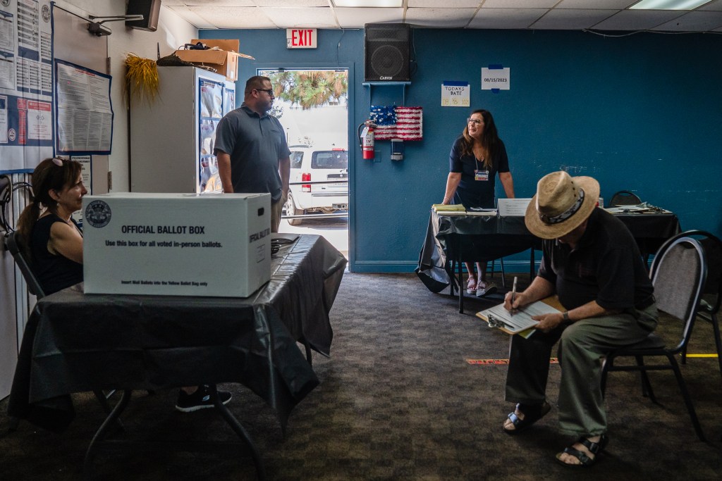 The Encanto VFW POST #1512 polling station on Aug. 15, 2023.