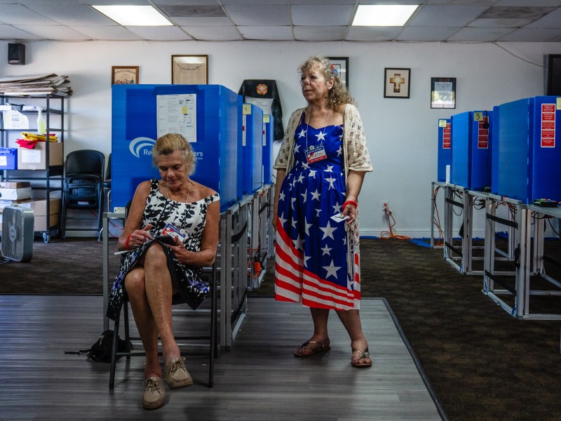 Election Officials at the Encanto VFW POST #1512 polling station in Lemon Grove on Aug. 15, 2023.