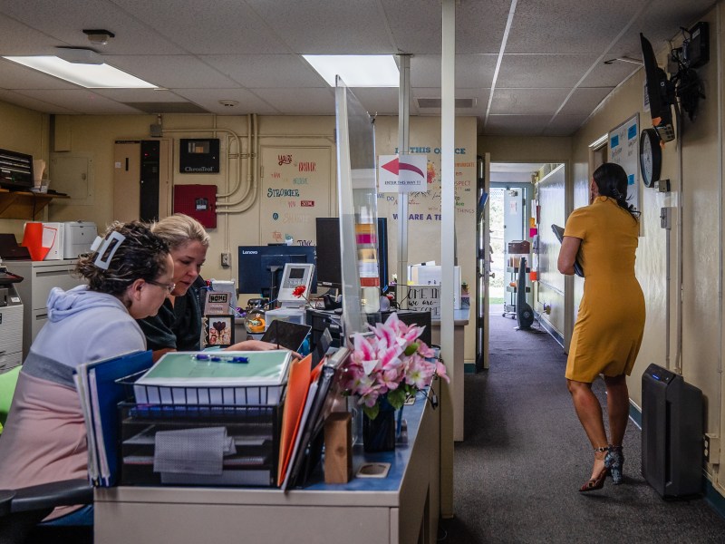 Principal Danielle Garegnani (right) at Horton Elementary School in Chollas View on Sept. 20, 2023.