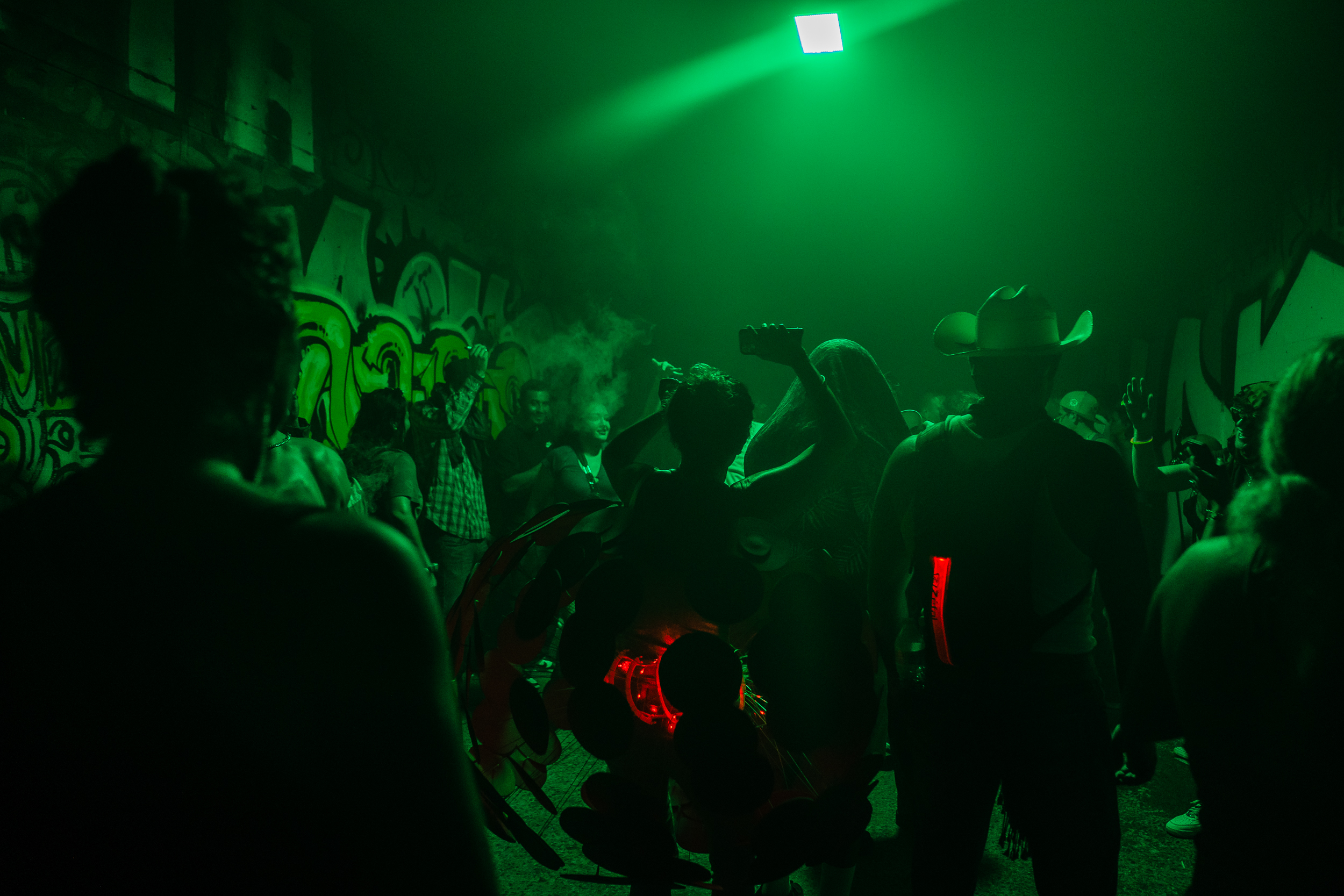 Teenagers and young adults gathered late at night dancing the night away to electronic dance music (EDM) inside the tunnel.