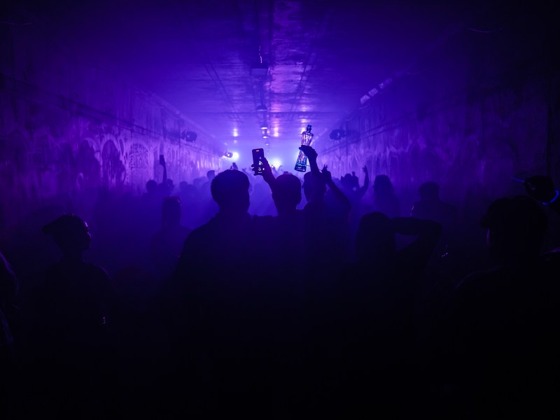 Teenagers and young adults gathered late at night dancing the night away to electronic dance music (EDM) inside the tunnel.