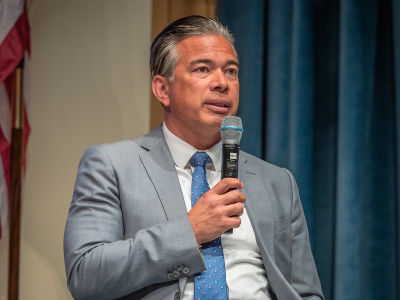 California Attorney General Rob Bonta at the University of San Diego for Politifest 2023 on Saturday, Oct. 7, 2023.