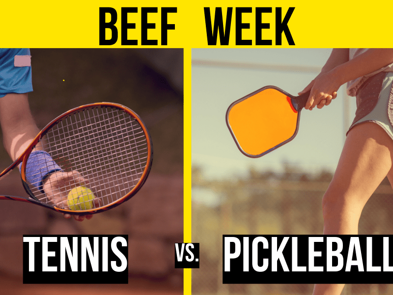 tennis player and pickleballer in side by side images