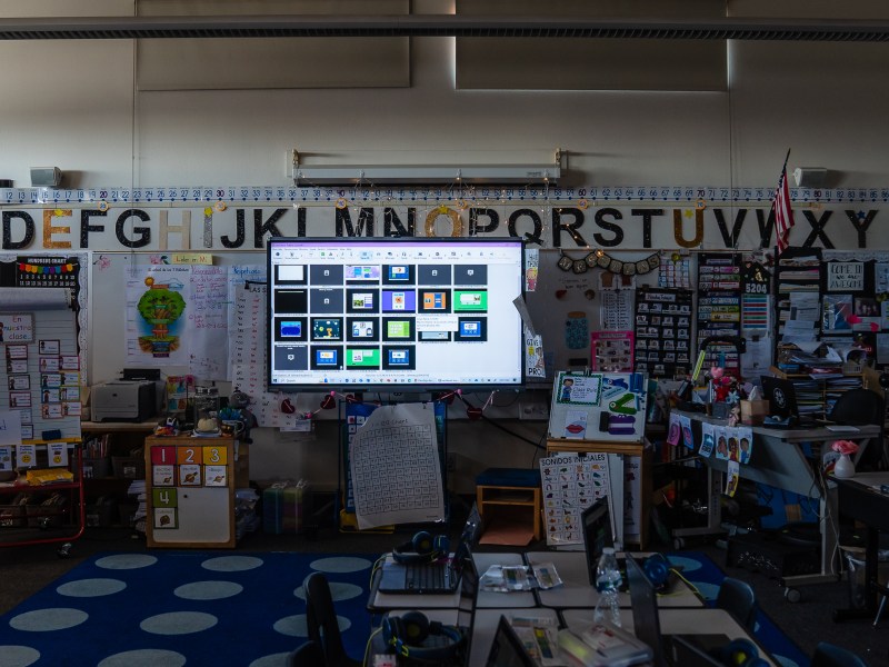 First grade classroom at Edison Elementary School in City Heights on Feb. 15, 2024. / Ariana Drehsler for Voice of San Diego