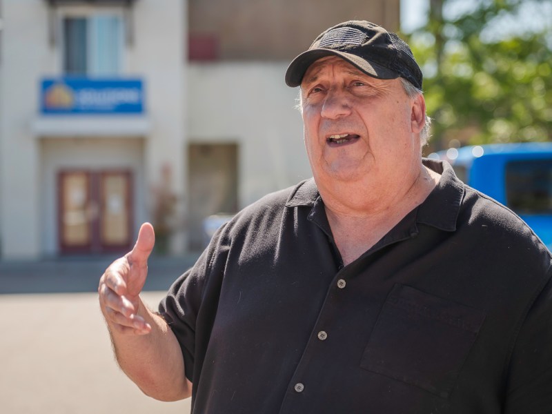 Chris Megison, CEO and co-founder of Solutions for Change, at the nonprofit's main campus in Vista on Tuesday, May 7, 2024. / Photo by Vito di Stefano for Voice of San Diego