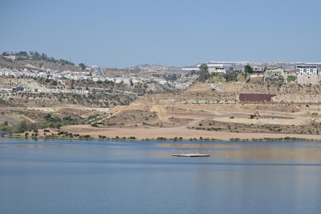A view of the Abelardo L. Rodríguez Dam reservoir in Tijuana, Mexico on Friday, Aug. 23, 2024. / Photo by Carlos A. Moreno for Voice of San Diego