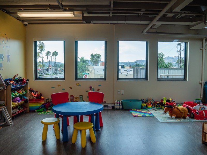 Children’s playroom at Interfaith’s Hawthorne Veteran and Family Resource Center in Escondido on Thursday, Aug. 1, 2024. / Ariana Drehsler for Voice of San Diego