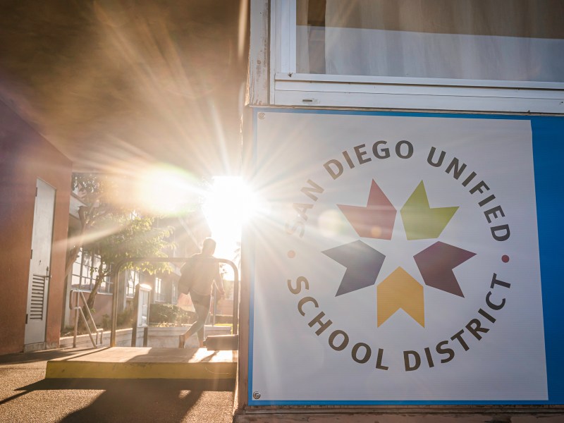 The San Diego Unified School District's Eugene Brucker Education Center Auditorium in San Diego, California on Tuesday, Sept. 10, 2024. / Photo by Vito di Stefano for Voice of San Diego