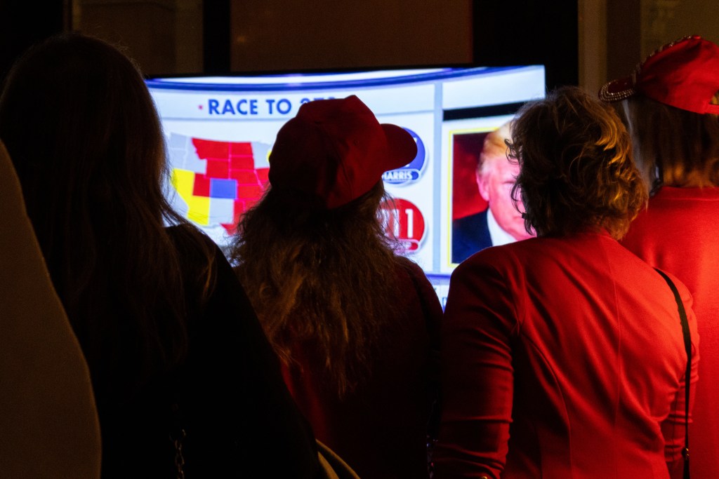 San Diego Republicans celebrate President-elect Donald Trump’s win at the US Grant Hotel on Nov. 5 in San Diego, CA. / Brittany Cruz-Fejeran for Voice of San Diego