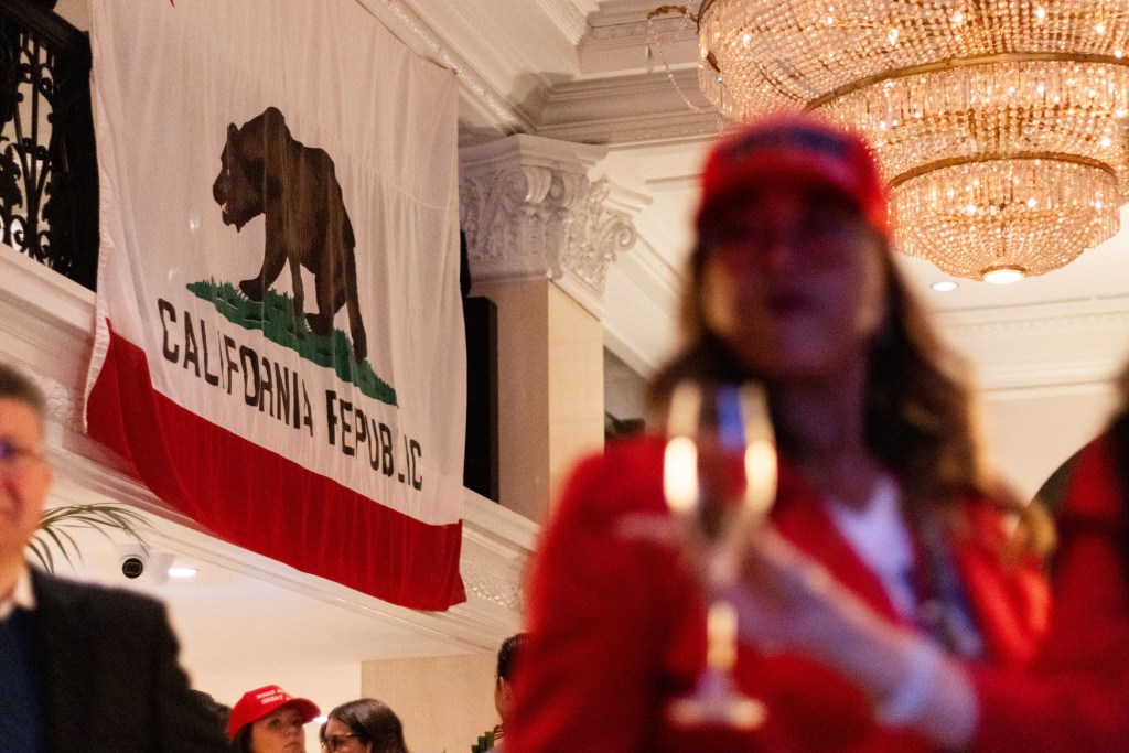 San Diego Republicans celebrate President-elect Donald Trump’s win at the US Grant Hotel on Nov. 5 in San Diego, CA. / Brittany Cruz-Fejeran for Voice of San Diego