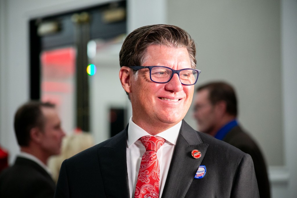 Senate Minority Leader Brian Jones attends the San Diego Republicans election night at the US Grant Hotel on Nov. 5 in San Diego, CA. / Brittany Cruz-Fejeran for Voice of San Diego