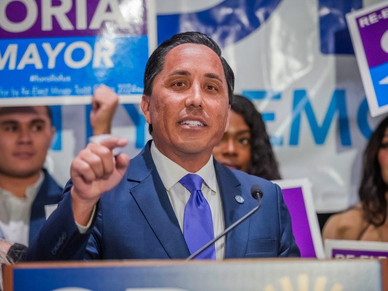 San Diego Mayor Todd Gloria at the Westin Hotel in downtown San Diego, California on Tuesday, Nov. 5, 2024. / Photo by Vito di Stefano for Voice of San Diego