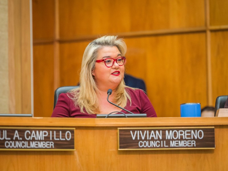 Councilmember Vivian Moreno during a City Council meeting on Monday, Jan. 13, 2025. / Photo by Vito di Stefano for Voice of San Diego